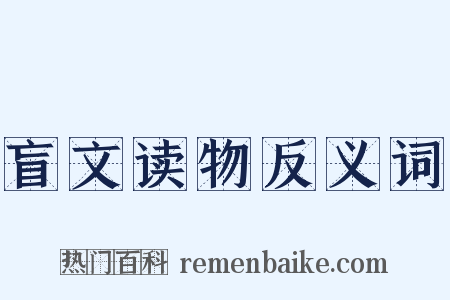 盲文读物反义词是什么意思的图片